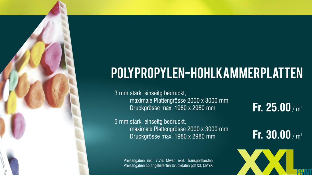 Preise Hohlkammerplatten bedruckt