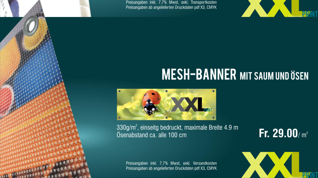 Preise Mesh Banner bedruckt
